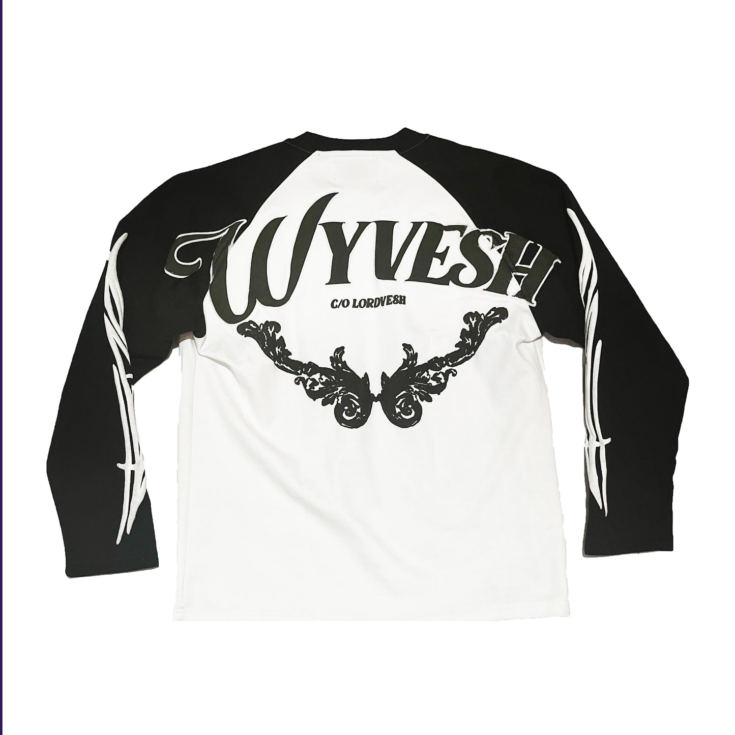 BLACK / WHITE LONG SLEEVE LOGO TEE