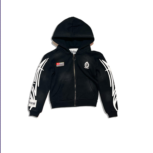 MENS BLACK PUFF PRINT LOGO HOODY