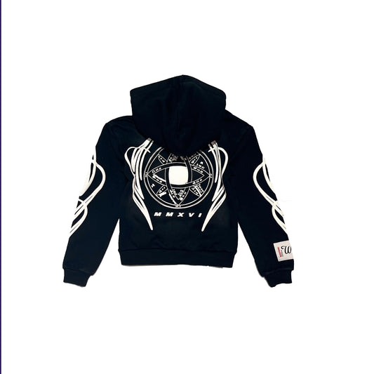 KIDS BLACK/ WHITE PUFF PRINT HOODIE (Copy)