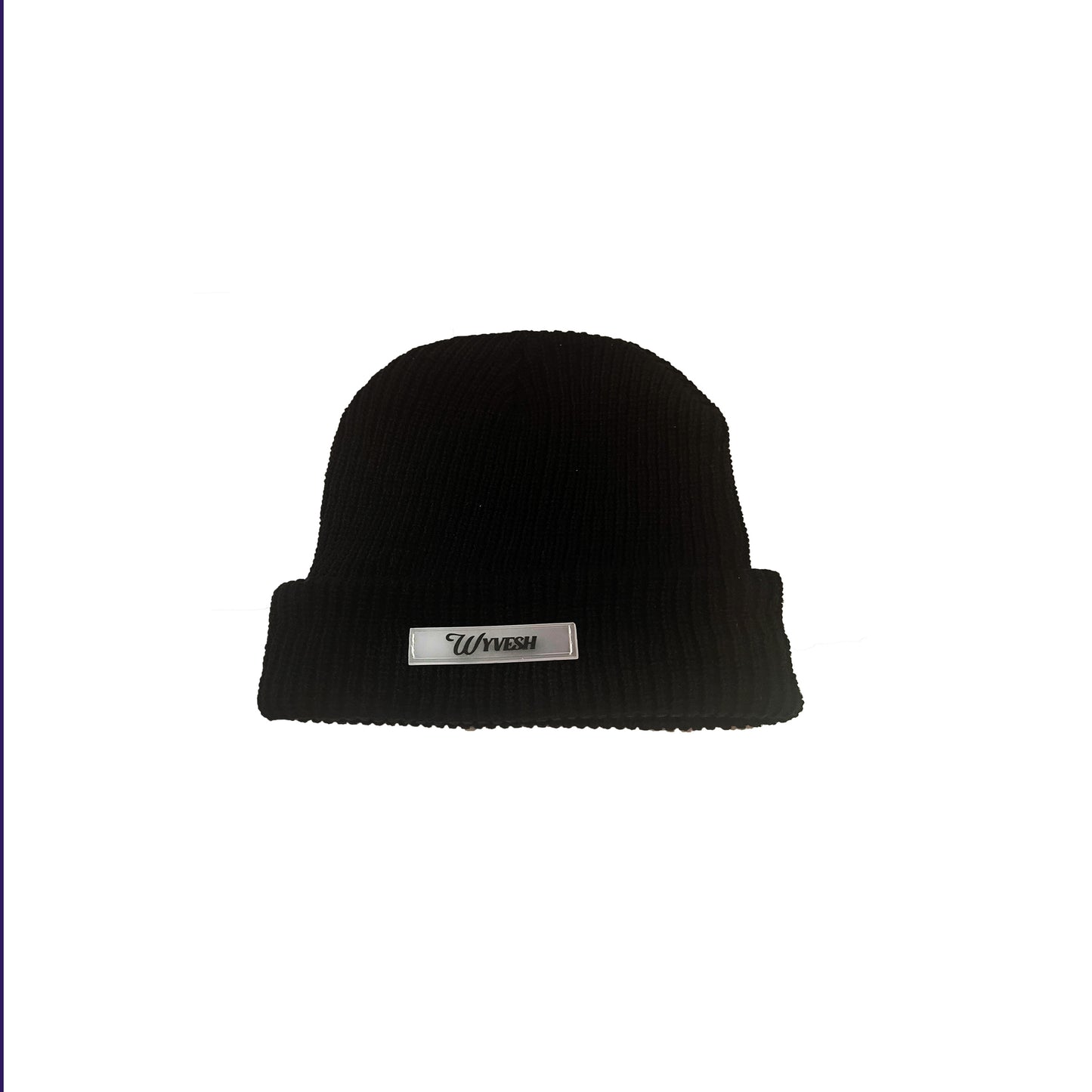 Rubber Patch Knitted Beanie
