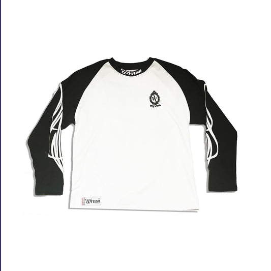 BLACK / WHITE LONG SLEEVE LOGO TEE
