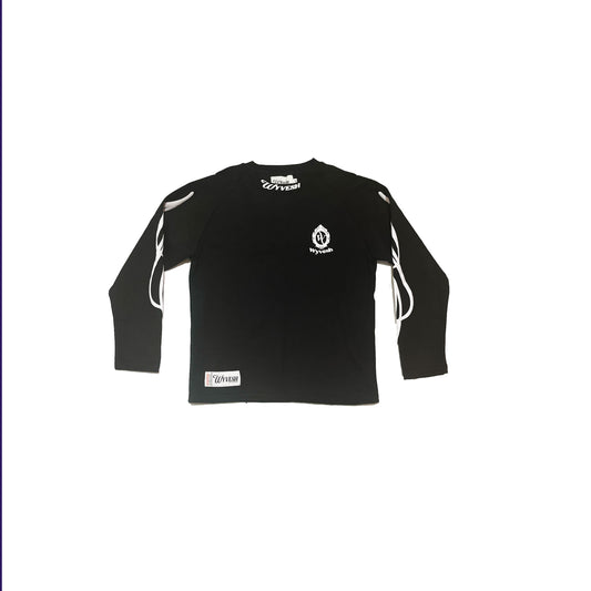 KIDS BLACK / BLACK  LONG SLEEVE LOGO TEE